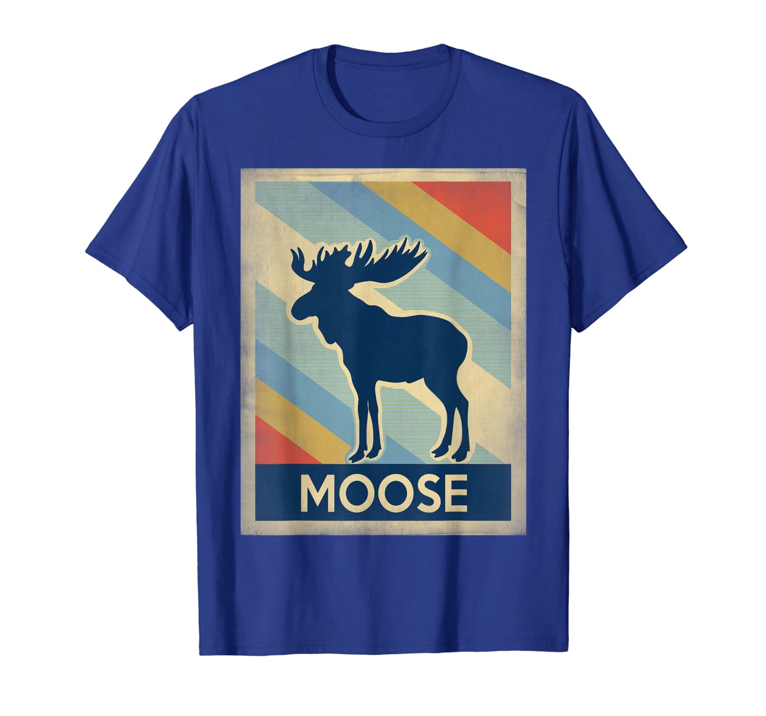 

Vintage style moose tshirt, White;black