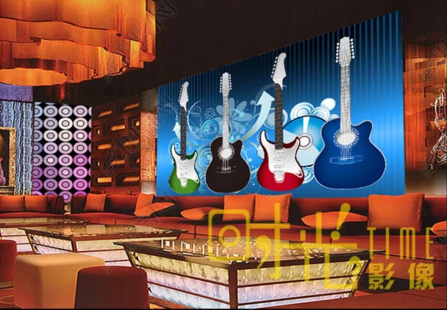 

3d wallpaper custom photo mural Fashion guitar music bar KTV nightclub home decor 3d wall murals wallpaper for living room in rolls, Non-woven wallpaper