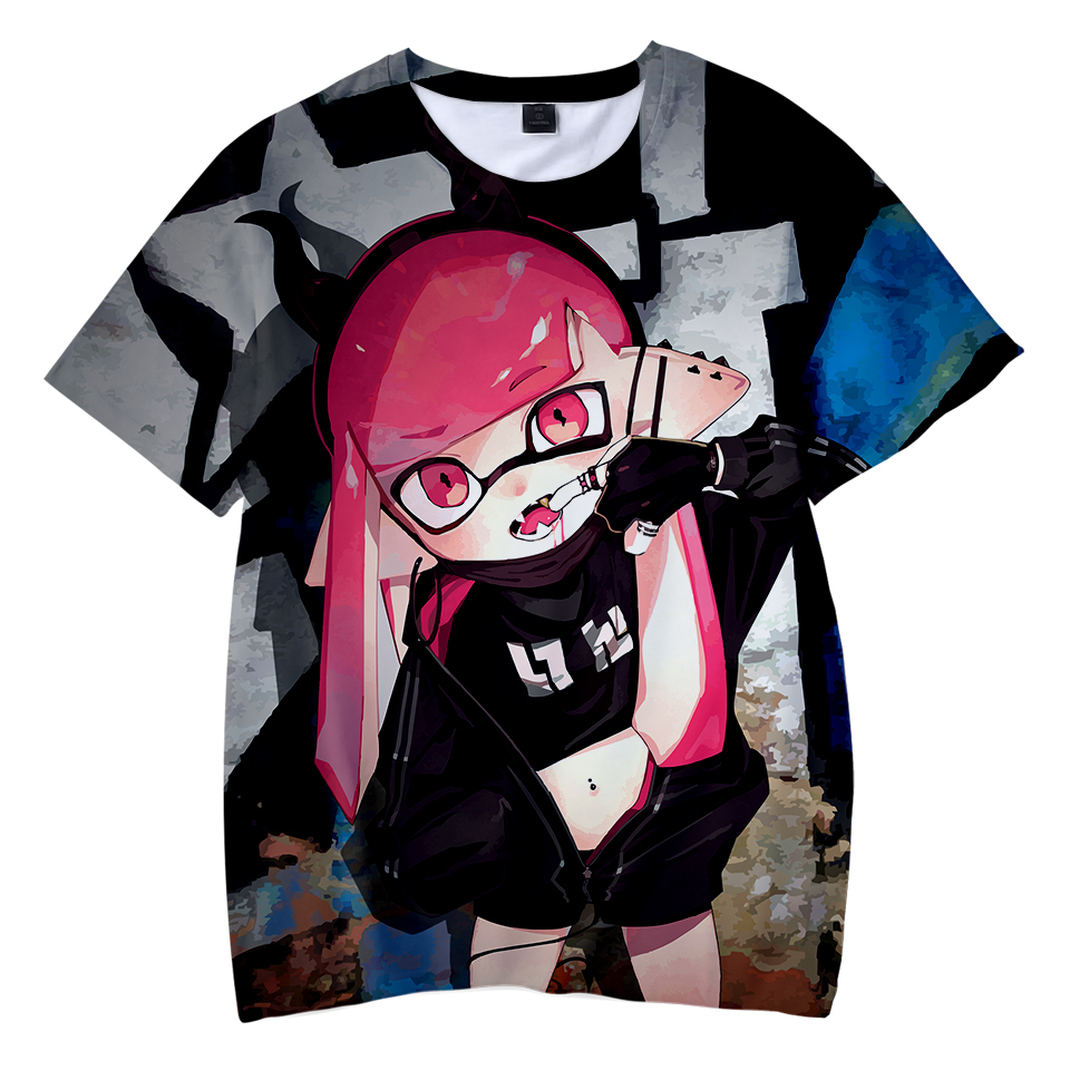 Venta caliente Camiseta para niños Boys / Girls Popular Alta Calidad Cómoda Camiseta de verano 3D Splatoon Tses