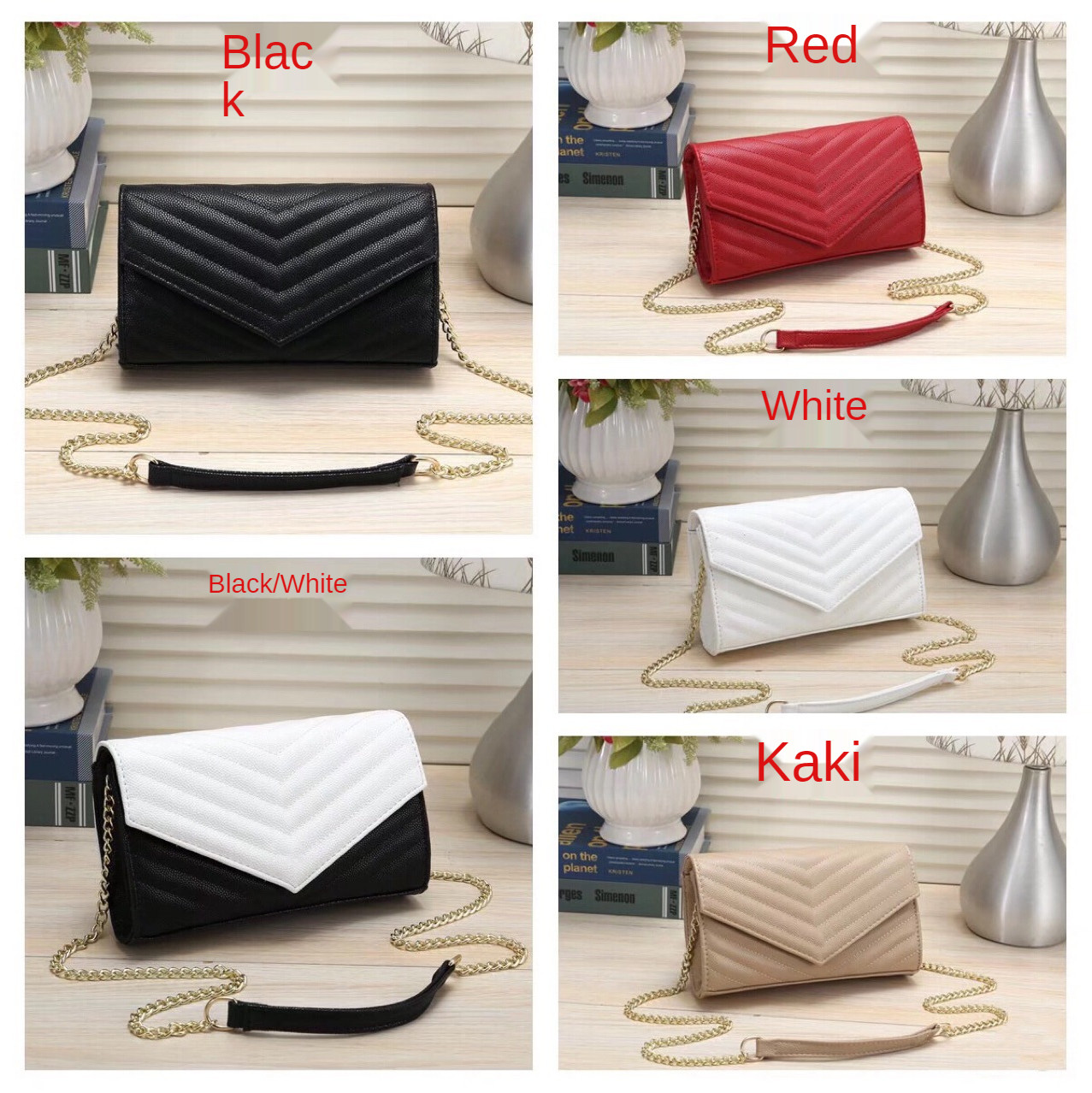 

black small square designer clutch bag in magnetic buckle leisure solid color horizontal square sewing thread purses ladies handbags