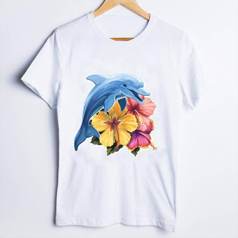 

tees and women print men t shirt womens watercolor whale floral flower animal ladies clothes lady clothing female, White;black