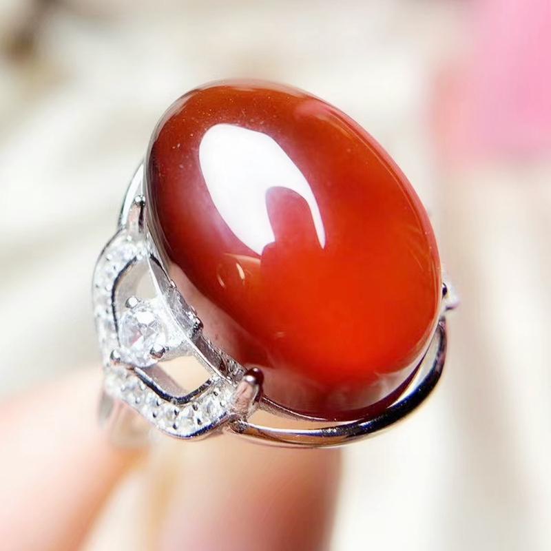 

Cluster Rings Natural Real Red Garnet Oval Ring Per Jewelry 12*16mm 9.5ct Big Gemstone 925 Sterling Silver Fine T207220, Golden;silver