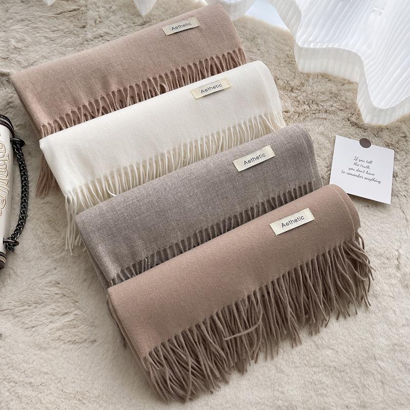 

Scarves Wool Scarf Women's Winter Shawl Woman For Neck Warm Cashmere