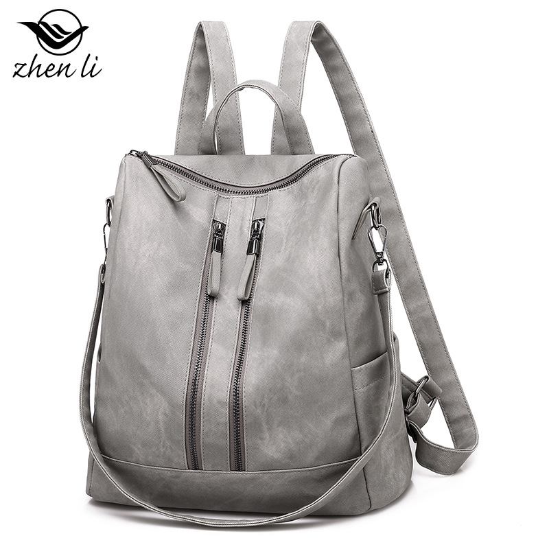 

women's shoulder retro backpack fashion pu bag, Black;red
