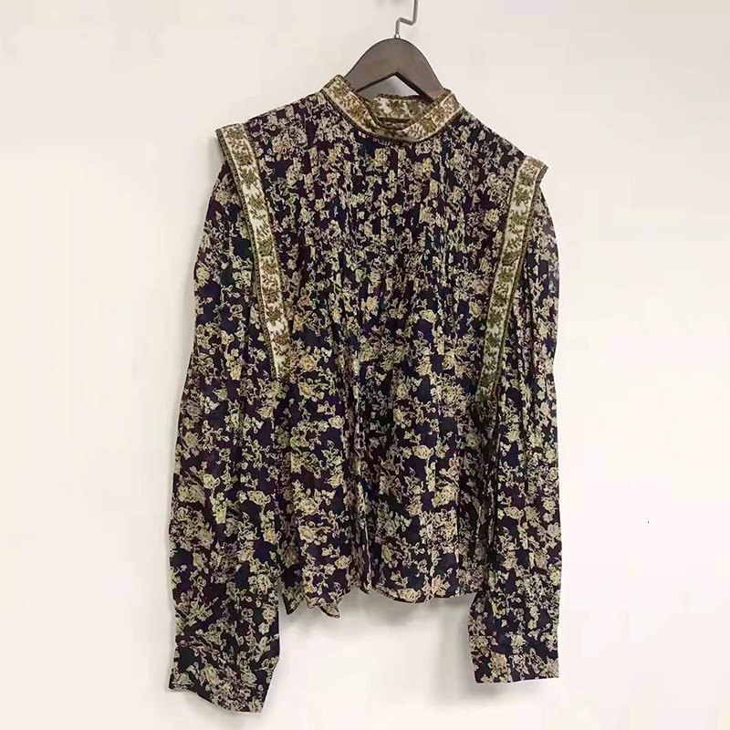 

2021 New Nova Blusa Feminina Ou Mini Saia Flor Do Vintage Impresso Manga Longa Camisa Superior Lado Zper Assimtrico Saias Curtas 2 Cores Jbg, Black