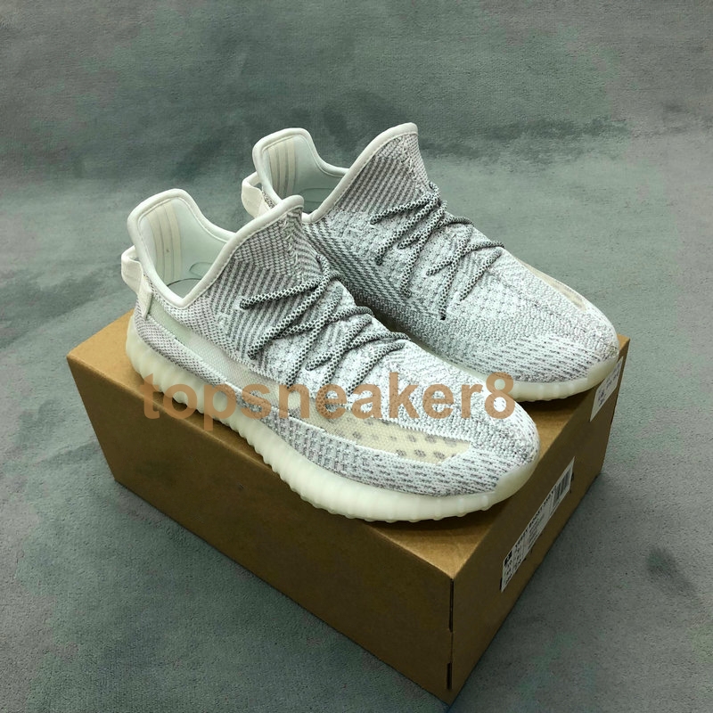 

2021 New High quality Kanye West Abez Cinder Tail Light Causal Shoes Earth Desert Sage Zyon 3M Static Reflective Israfil Men Sport Shoes, Black