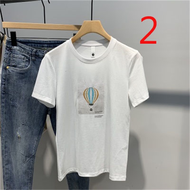 

2021 New Summer Men's Letter Half Sleeve Slim Lapel Black T-shirt Handsome Fashion Trend Cf9a