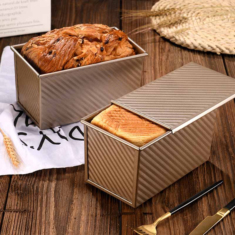 

Carbon Steel Toast Box Mold 450g Baking Toast Mold Pan With Cover Mini Nonstick Square Loaf