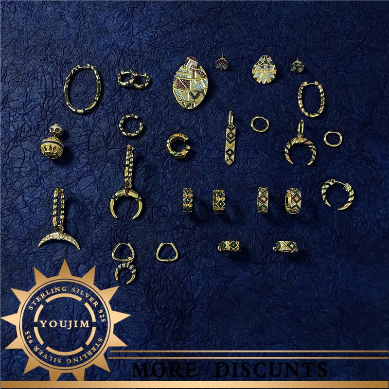 

Stud YOUJIM S925 Colorful Tribe Earrings Jewelry Fashion Ladies Holiday Gifts