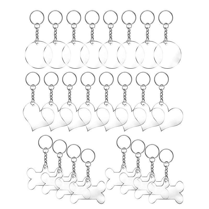 

Keychains Uclio 96 Pieces Acrylic Transparent Discs,Blanks Charms And Tassel Pendants, Keyring With Chain For DIY Crafts Jewelry Making