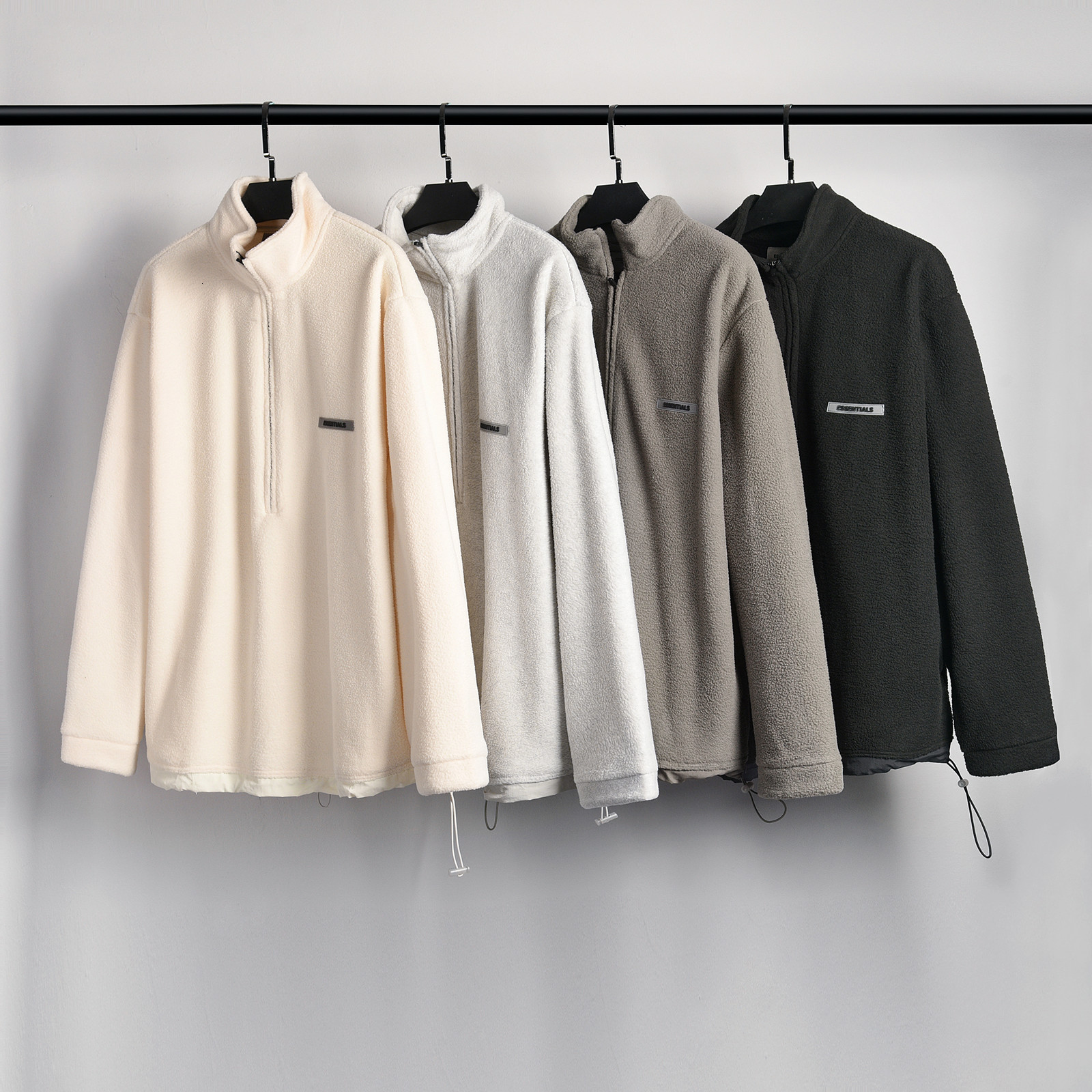 

2021 New 20fw Latest Top Hip Hop Fog Half Zipper Polar Fleece Men Women Coats Jacket 0kxt, Gray