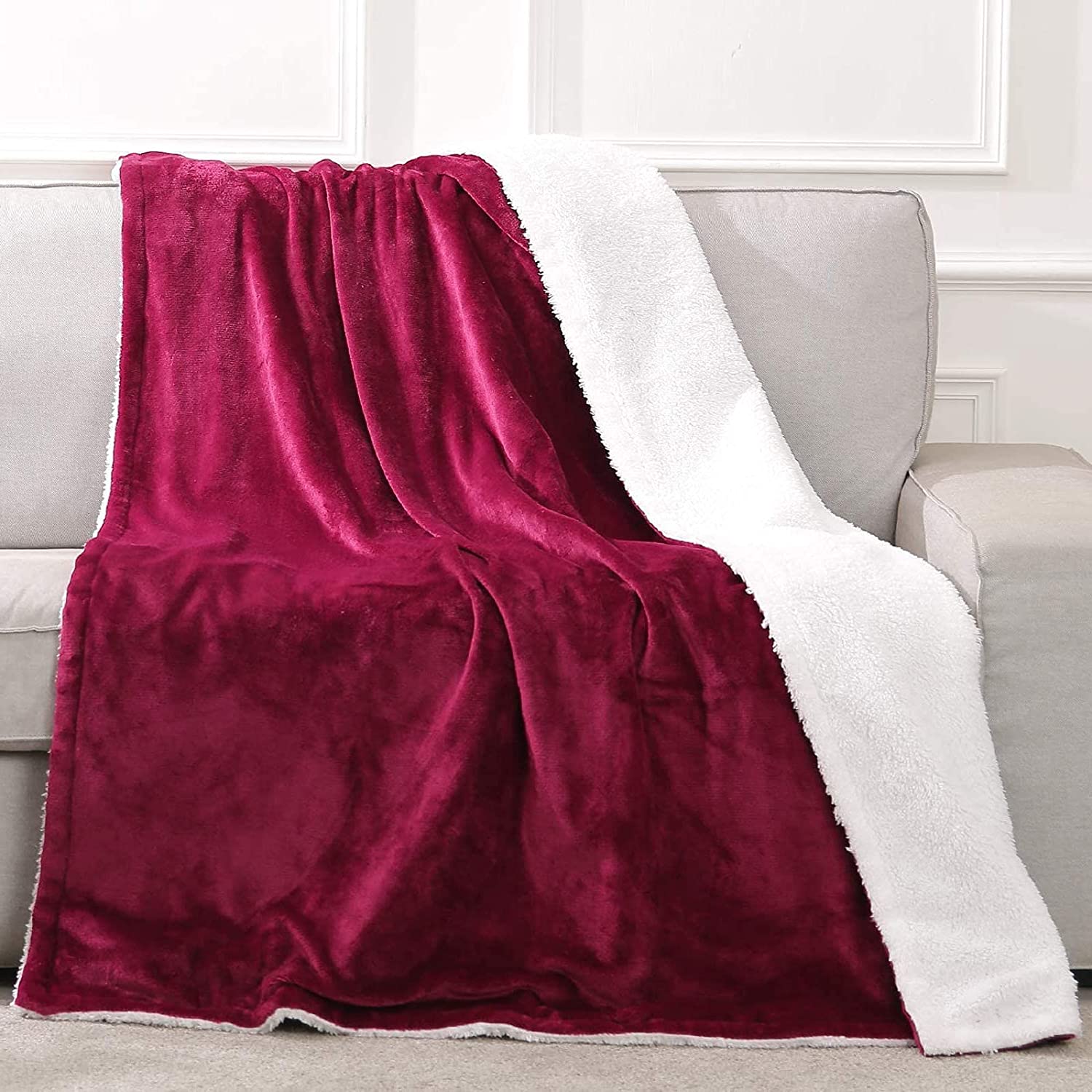 

electric heated blanket, flannel quick heating throw, auto shut off overheating protection warm home office bed 130x180cm removable switch m