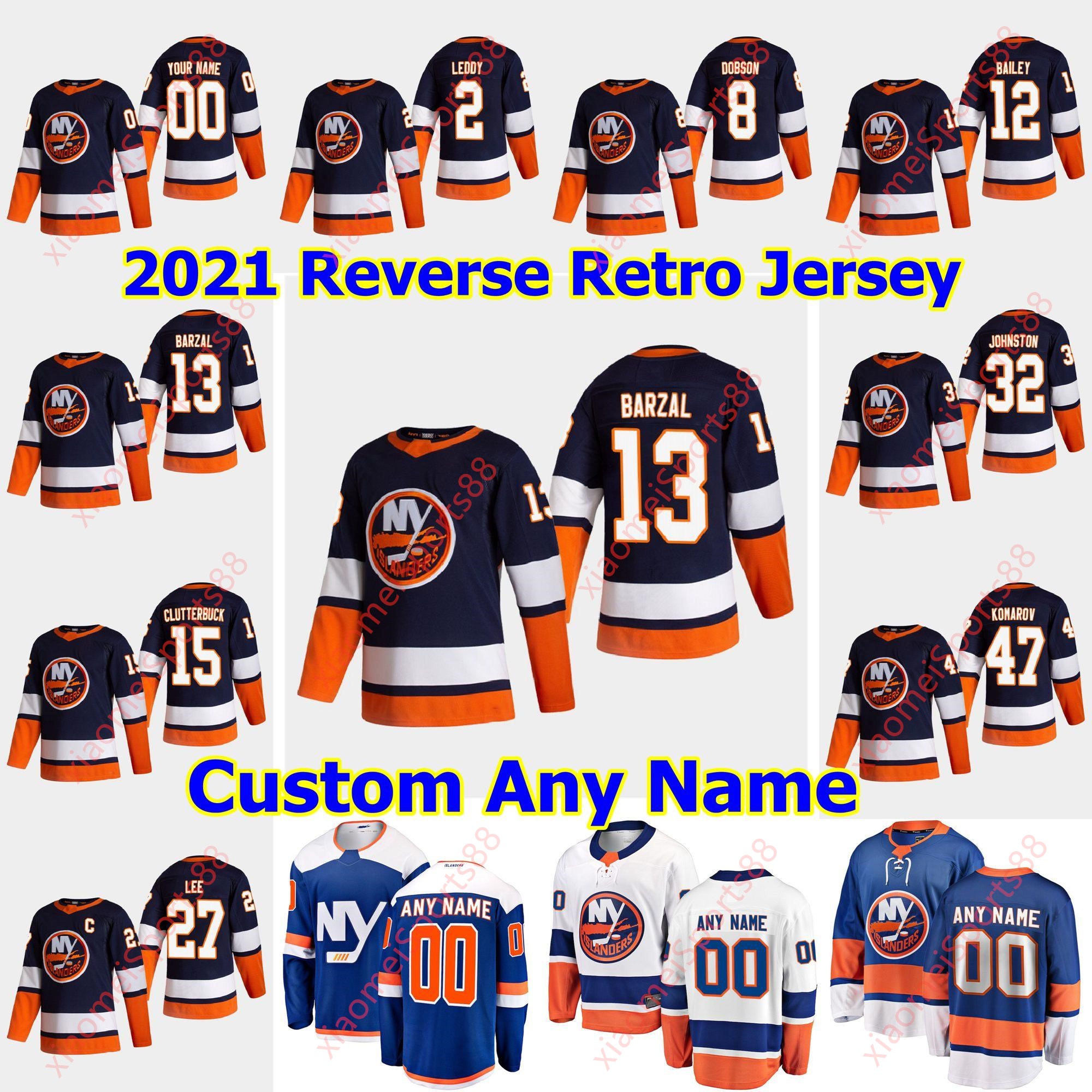 

New York Islanders 2021 Reverse Retro Hockey Jersey 4 Andy Greene Jersey Jean-Gabriel Pageau Cole Bardreau Ross Johnston Custom Stitched, As shown in illustration