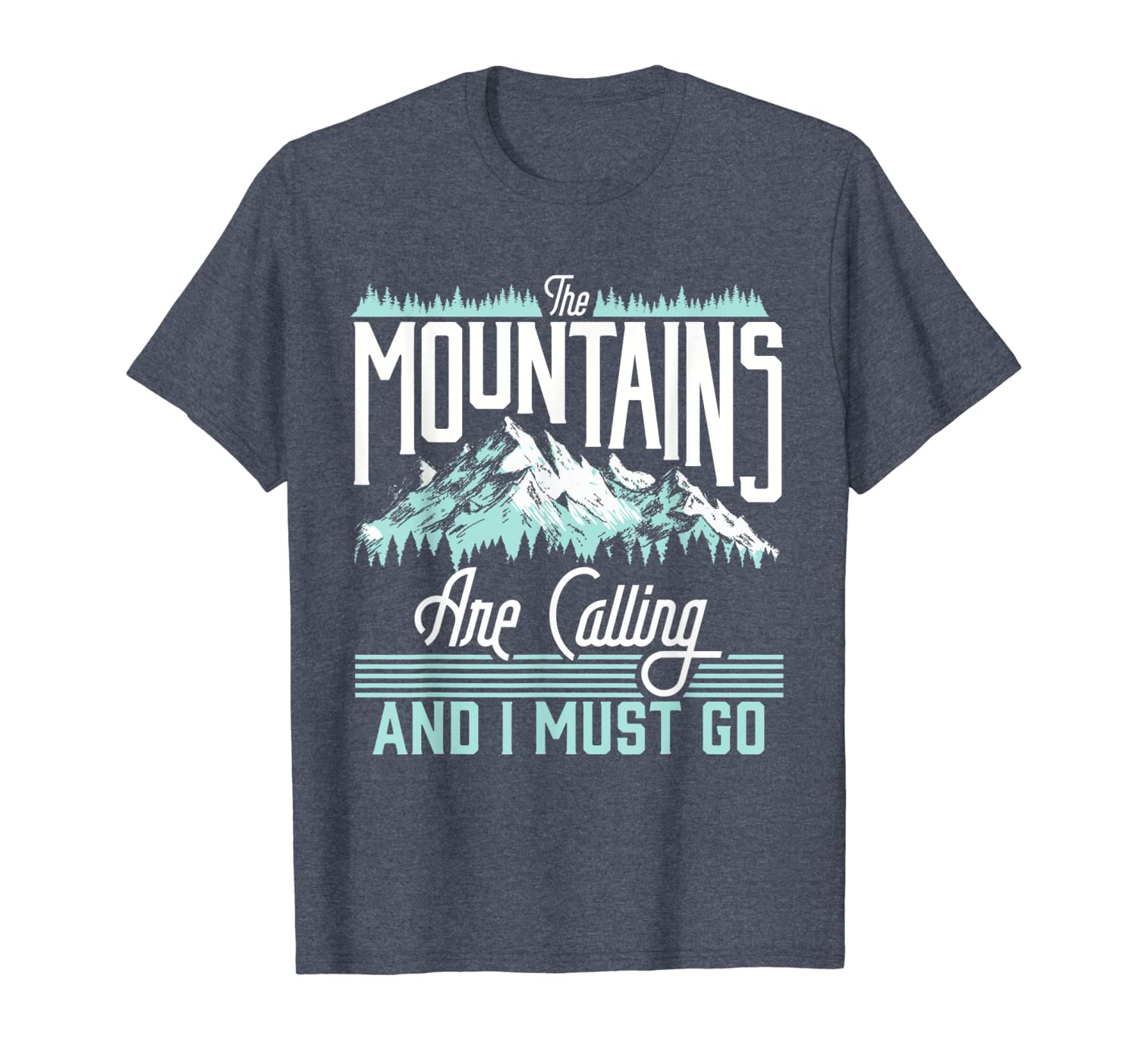 

Mountains Are Calling I Must Go Retro Vintage Graphic T-Shirt, White;black