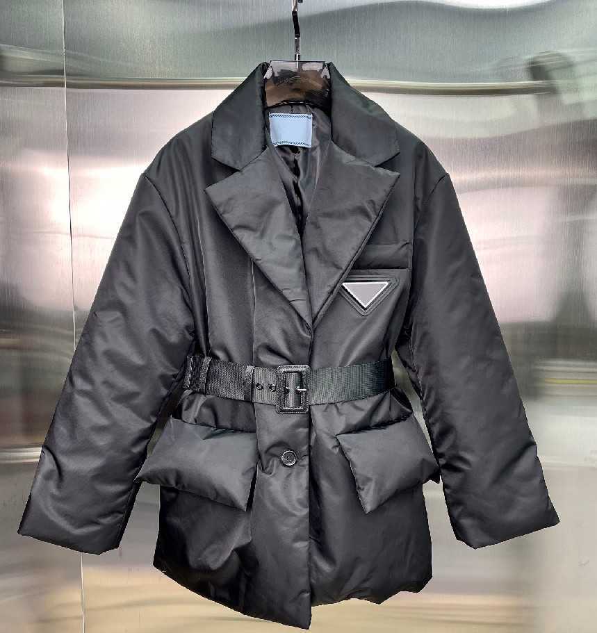

21FW Womens Jacket Down Coats Winter Long Coat Fashion Style With Belt Corset Lady Slim designer Jackets Pocket Outsize Warm parkas Size -L, Make up for price