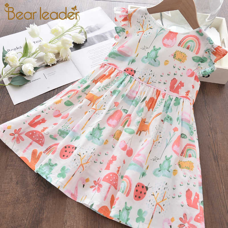 

Bear Leader Baby Girls Casual Summer Costumes Fashion Kids Flowers Ruffles Dresses Sweet Princess Party Vestidos Cute Outfits 210708, Ax1781 white