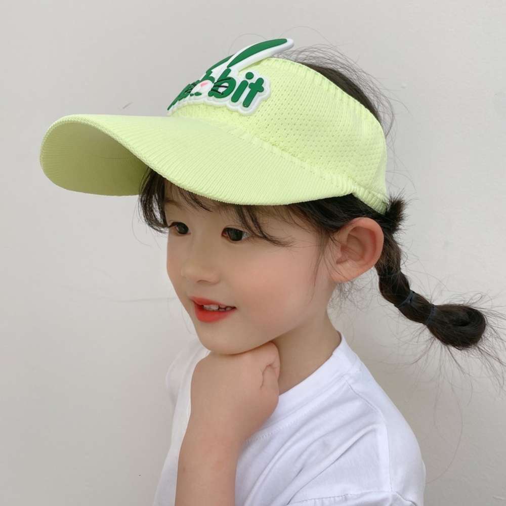 

summer children's empty top hat girls lovely Korean no boys sunscreen cap, Yellow