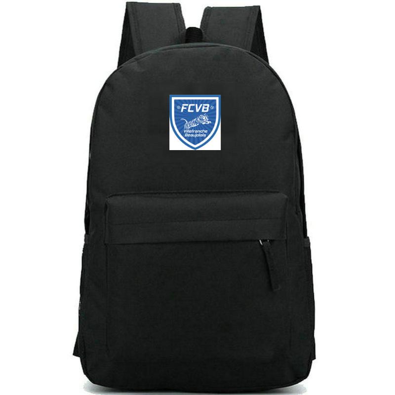 

Backpack FC Villefranche Philippe Terrier Daypack Football Club Schoolbag Soccer Rucksack Satchel School Bag Print Day Pack, Black
