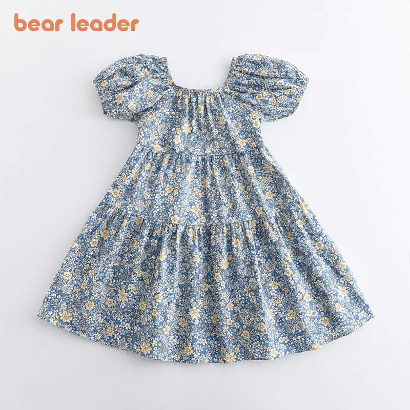 

Bear Leader Baby Girls Princess Party Dresses Summer Baby Fashion Floral Dress Kids Casual Bowtie Cute Vestidos 2-7Y 210708, Ah5350blue