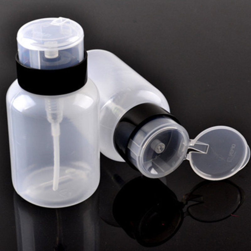 

220ml Nail Polish Remover Bottle Push Down Empty Lockable Pump Dispenser Bottles For Nails Makeup DIY