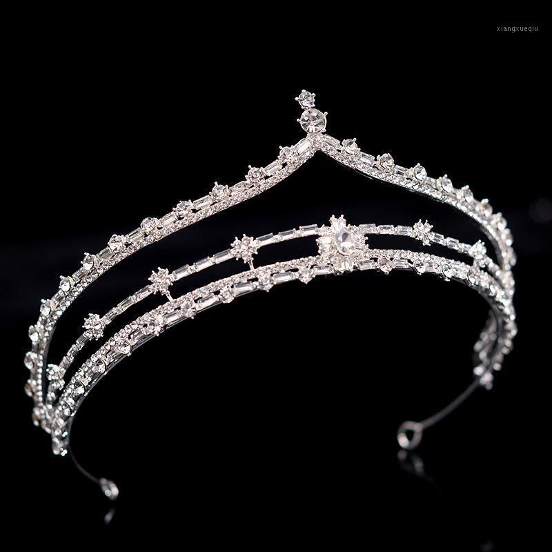 

Hair Clips & Barrettes Luxury Crystal Bridal Tiaras Headband Wedding Crowns Women Baroque Pageant Party Rhinestone Diadem Jewelry Accessorie, Golden;silver