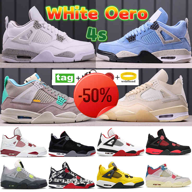 

High Quality 4 4s Basketball Shoes University Blue White Oreo X Sail Black Cat Bred Men Sneakers Sp Taupe Haze Noir Pure Money Women, 17. white lemon pink