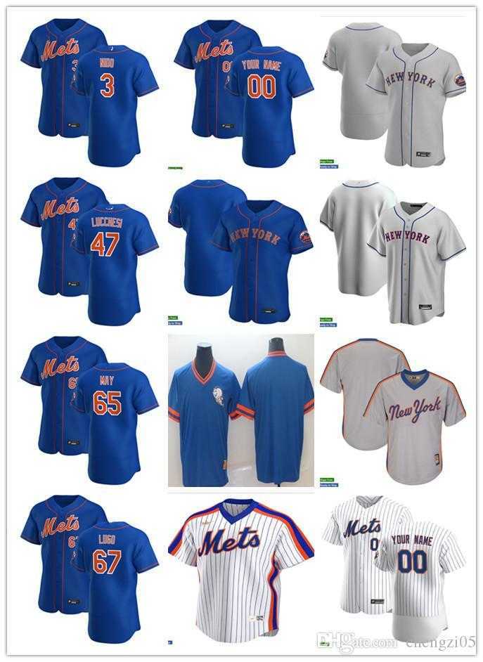 

Men Women Youth 47 Joey Lucchesi 67 Seth Lugo 65 Trevor May 3 Tomas Nido Custom Baseball Jersey Blank blue white gray, Blue;black