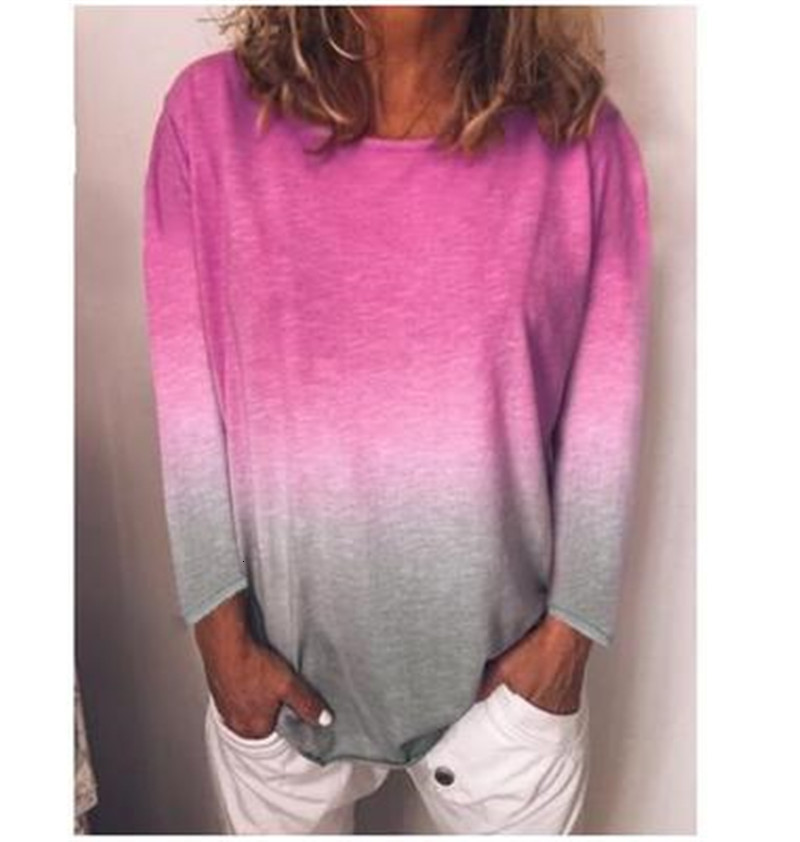 

2021 Fashion Harajuku t Women Plus Size 5xl Tshirt New Autumn Shirts Top Tee Patchwork O-neck Casual Elegant Shirt Hot Kom6, Pink