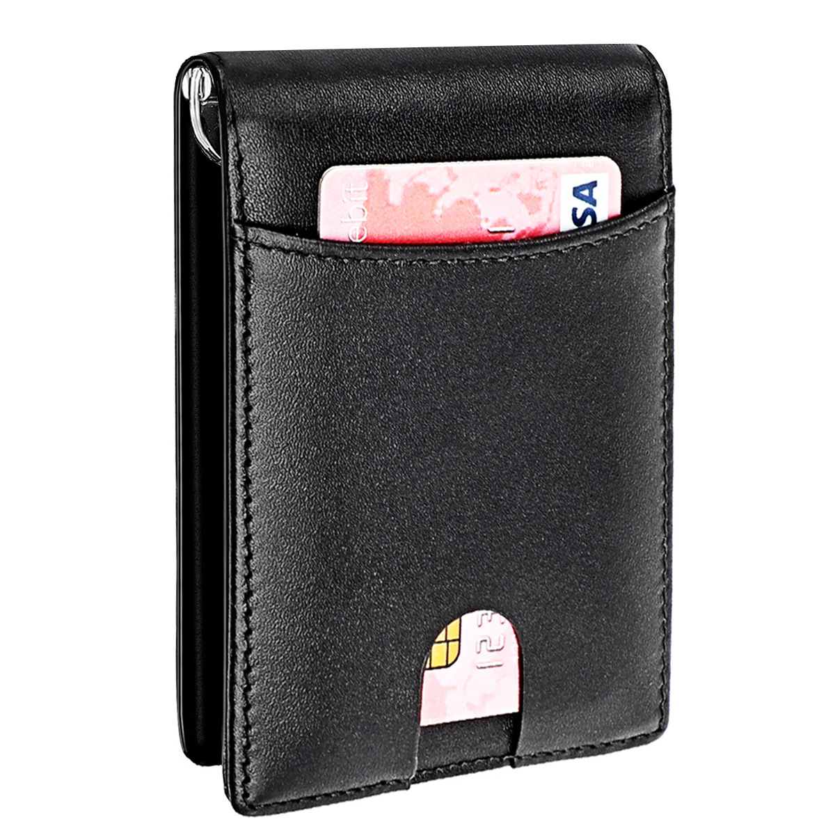 

Wallet Pattern Wallet US Men's New Anti-theft Carbon Fiber Wallet Clip Brush Explosive Cowhide Short RFID Dollar Pfauw, Red;black
