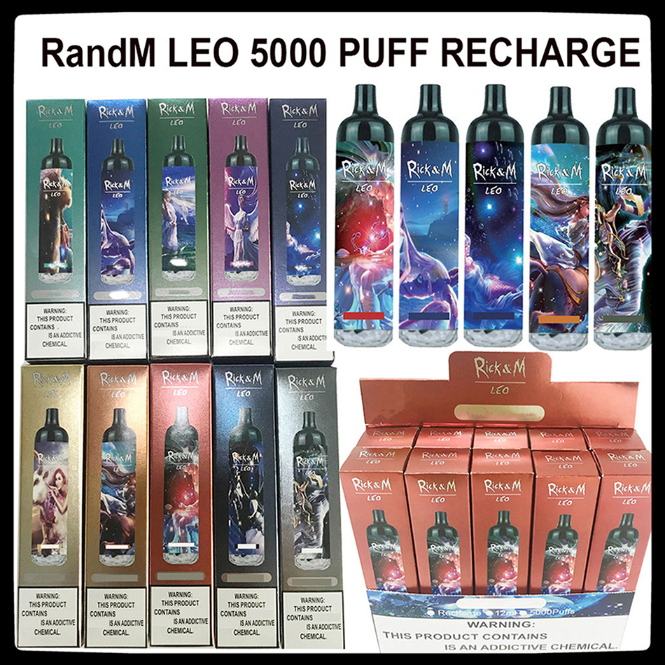 

Authentic RandM LEO Rechargeable Disposable Vape Pen E Cigarette Device With RGB Light 1100mAh Battery 12ml Cartridge 5000 Puffs VS Air bar puff
