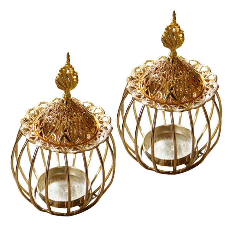 

2Pcs Room Decorative Candle Stand Middle East Ornament Luxury Incense Burner