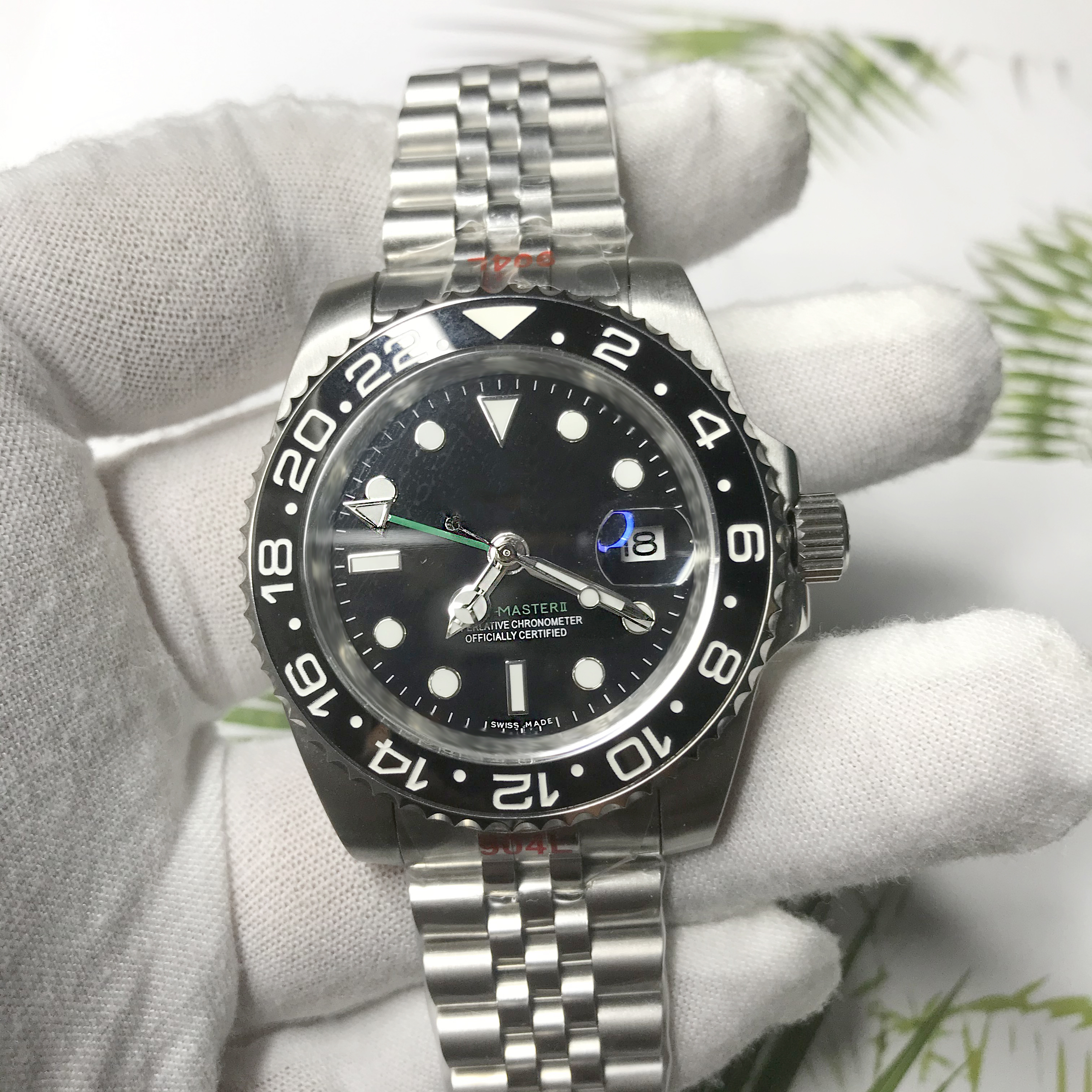 

wholesale 20 Colours Men Watch 2813 Ceramic bezel Black dial sapphire glass 904L stainless steel Luminous Mechanical self-winding sweeping w, Slivery;brown