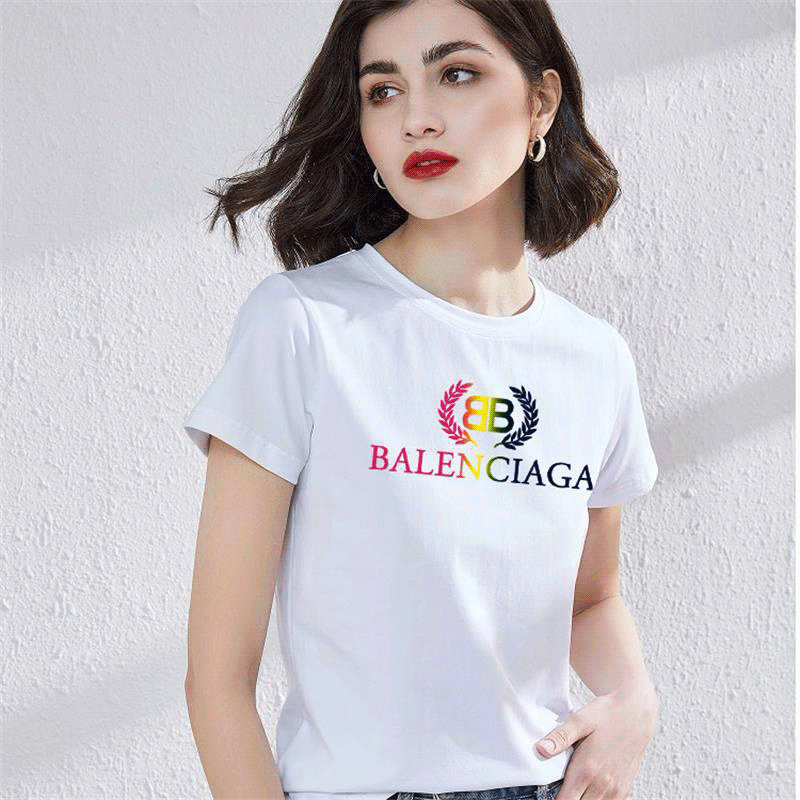 

France Balencaiga Women's T Shirt Short Sleeve High Quality Men Tops Tees Pure cotton Summer Letter Print Hip Hop Style Clothes With Ta, White