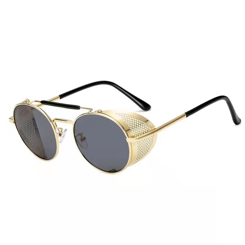 

Sunglasses Men Women Retro Brand Designer Steam Punk Sun Glasses Vintage Shades Metal Round Steampunk Gafas UV400