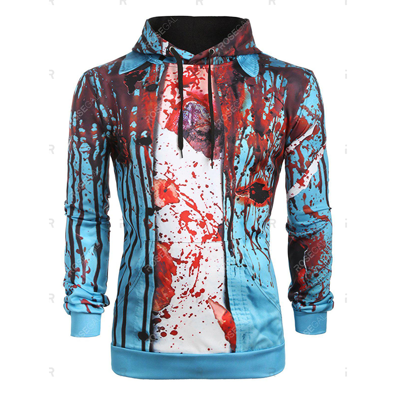 

Halloween color Pattern Men s 3D Printing Hoodie Visual Impact Party Top Punk Gothic Round Neck High Quality Sweatshirt Hoodie, Black