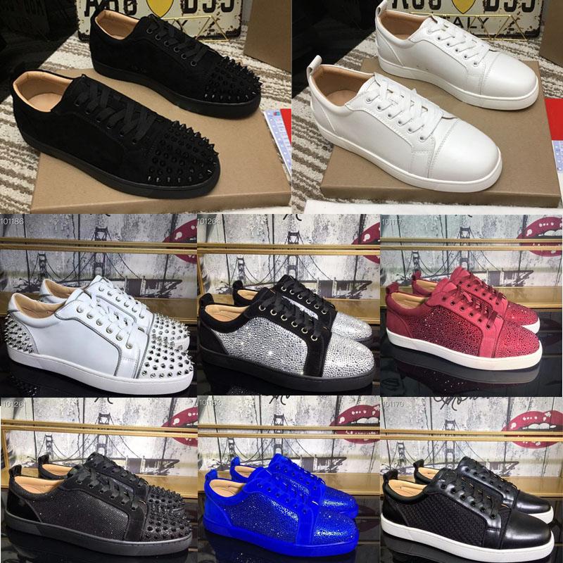 

2021 Red Bottom Casual Shoes Studded Spikes Sneakers Men Women Trainers Fashion Platform Insider Sneaker Low Cut Suede Shoe With Box, Color 39