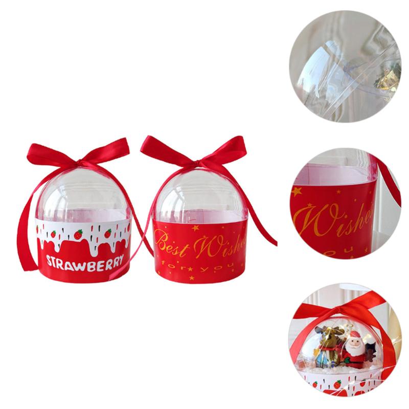 

2pcs Gift Packaging Box Festive Party Favor Box Candy Biscuit Storage Case