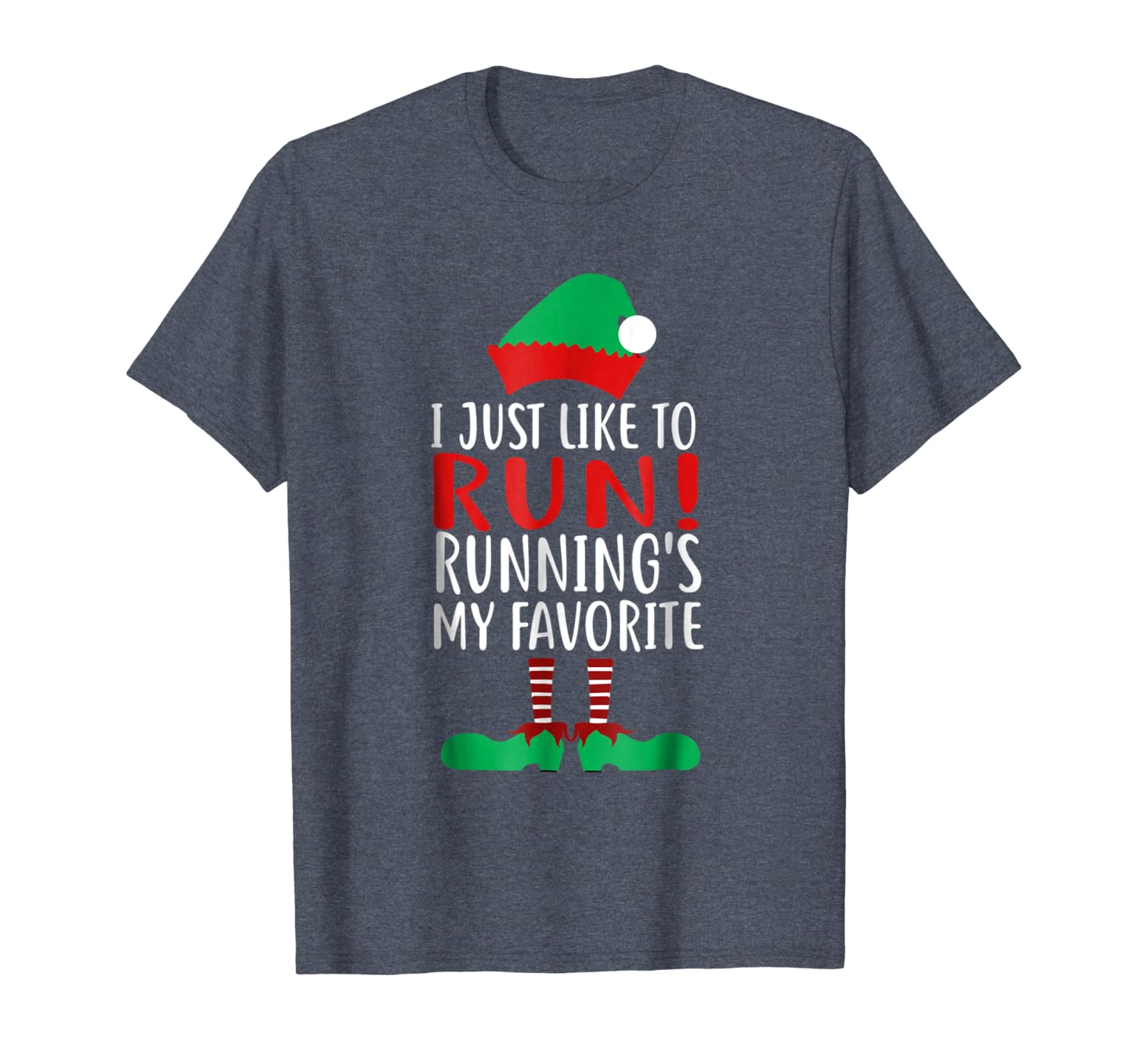 

elf t-shirt i just like to run running's my favorite, White;black
