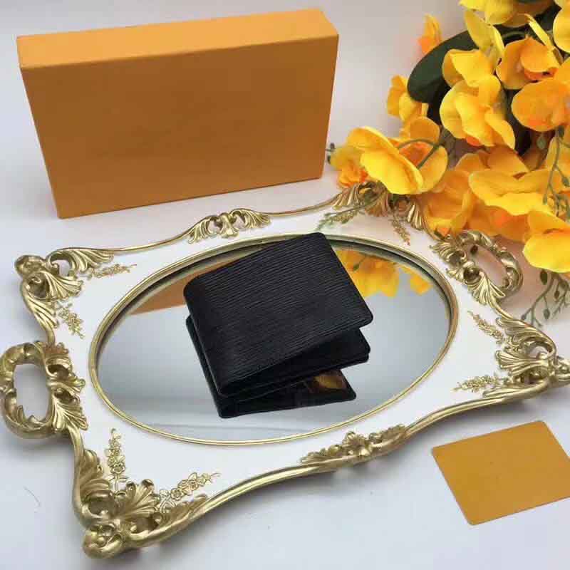 

New style Water ripple Wallet Bag Female Designer Emilie Wallet su Purse Fashion Card Holder Pocket short Black wallet Women Bag original, Customize