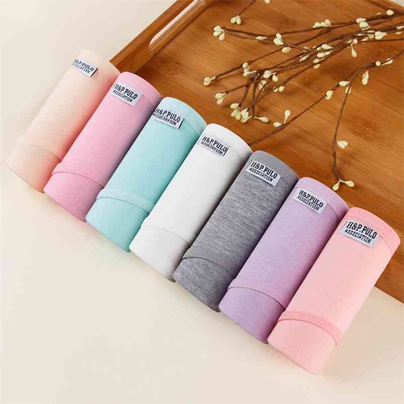 

7Pcs/lot Underwear Women Girls Panties Plus Size Briefs Sexy Pantie Lingeries Calcinhas Shorts Underpants Solid Panty 210720, 77