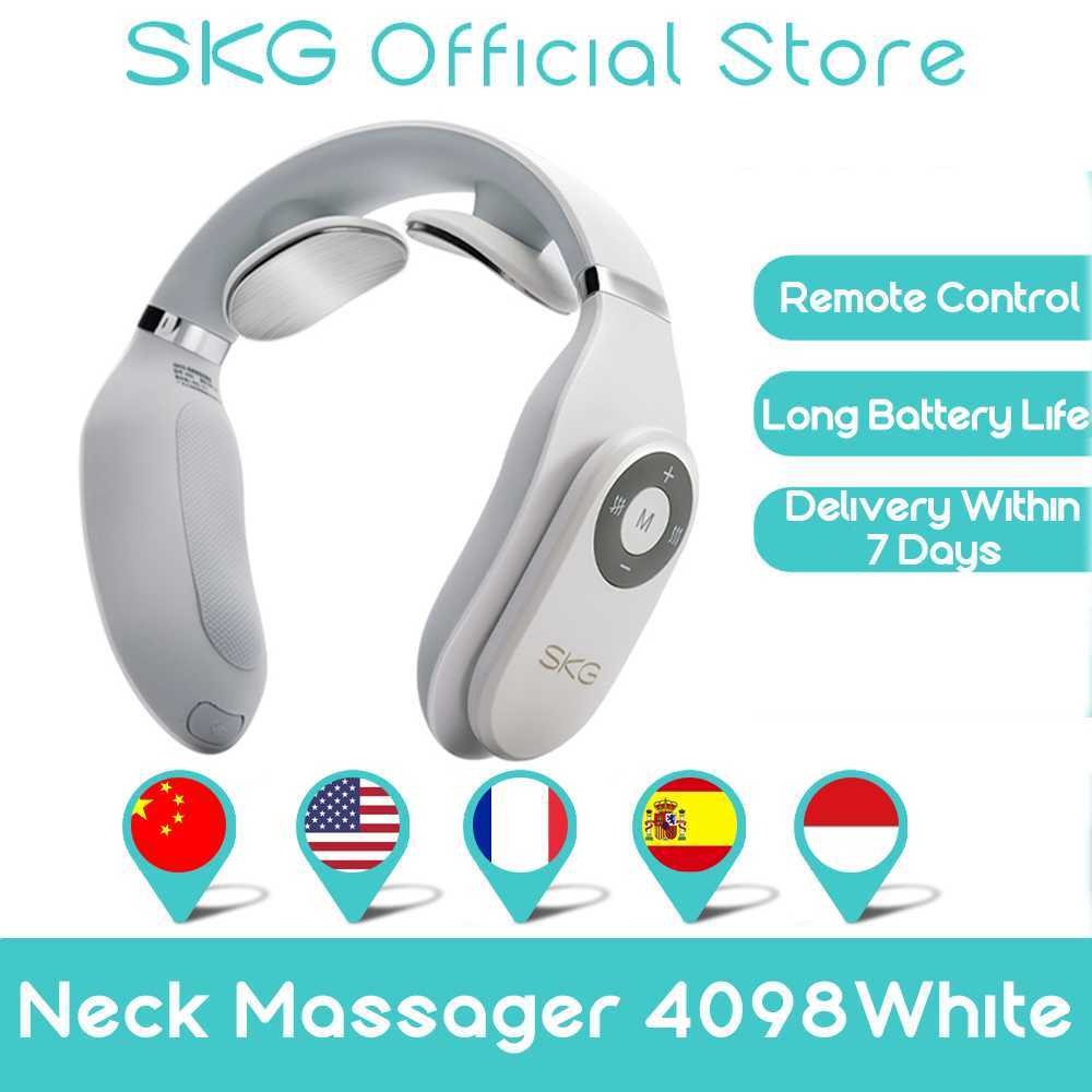 

SKG Neck Massager Remote Control Hot Compress EMS Electric Pulse Smart Neck Massager Cervical Pain Relief electric Neck massager Q0602