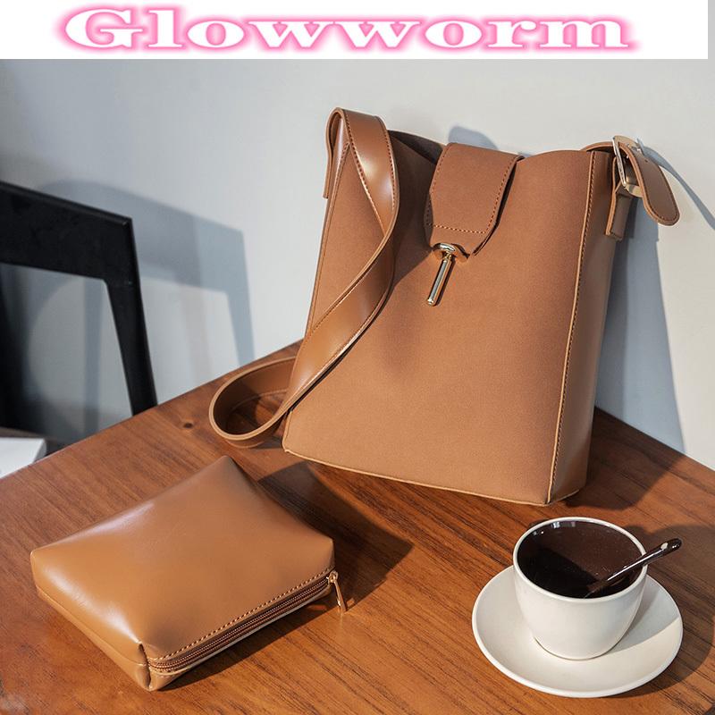

luxury women Bucket bag designer splice Matte leather female handbag Large capacity Women's Shoulder Bags Ladies Totes brown, Black
