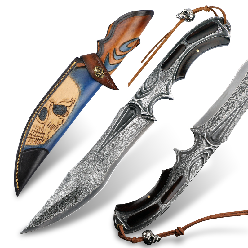 

Japanese forged handmade knife Damascus steel fixed blade outdoor camping survival straight knives tactical equipment self-defense hiking fi