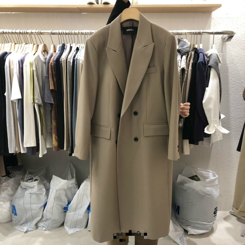 

women's suits & blazers [ewq] blazer preto de temperamento moda coreana, feminino outono , novo, entalhado, solto, manga longa dividida, White;black