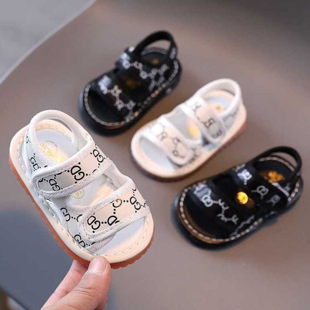 

Children's Outdoor Summer Sandals Letters Soft Baby Boys And Girls Non-slip Toddler Shoes Slippers Soft Sole Walking Shoes For 0-1 Years Old G59UOV4, Black