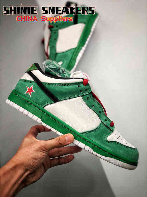 

Authentic SB Pro Heineken Low Skateboard Shoes Men Women Green Black White Red 304292-302 Sneakers Zapatos Original, Bubble wrap packaging
