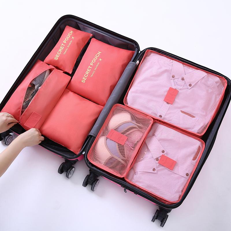 

Duffel Bags 23Colors 7PCs/Set Travel Pouch Packing Organizer Men And Women Luggage Waterproof Polyester Bag Packaging Baggage, 15