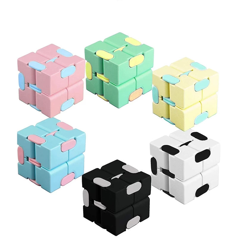 

DHL Infinity Cube Candy Color Fidget Cube Anti Stress Cube Finger Hand Spinners Fun Toys For Adult Kids Adhd Stress Relief Toy