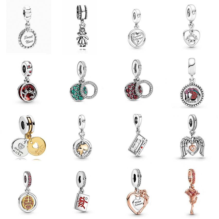 

NEW 2021 100% 925 Sterling Silver Gem Train Flower Pendant Fit DIY Original Bracelet Fshion Jewelry Gift