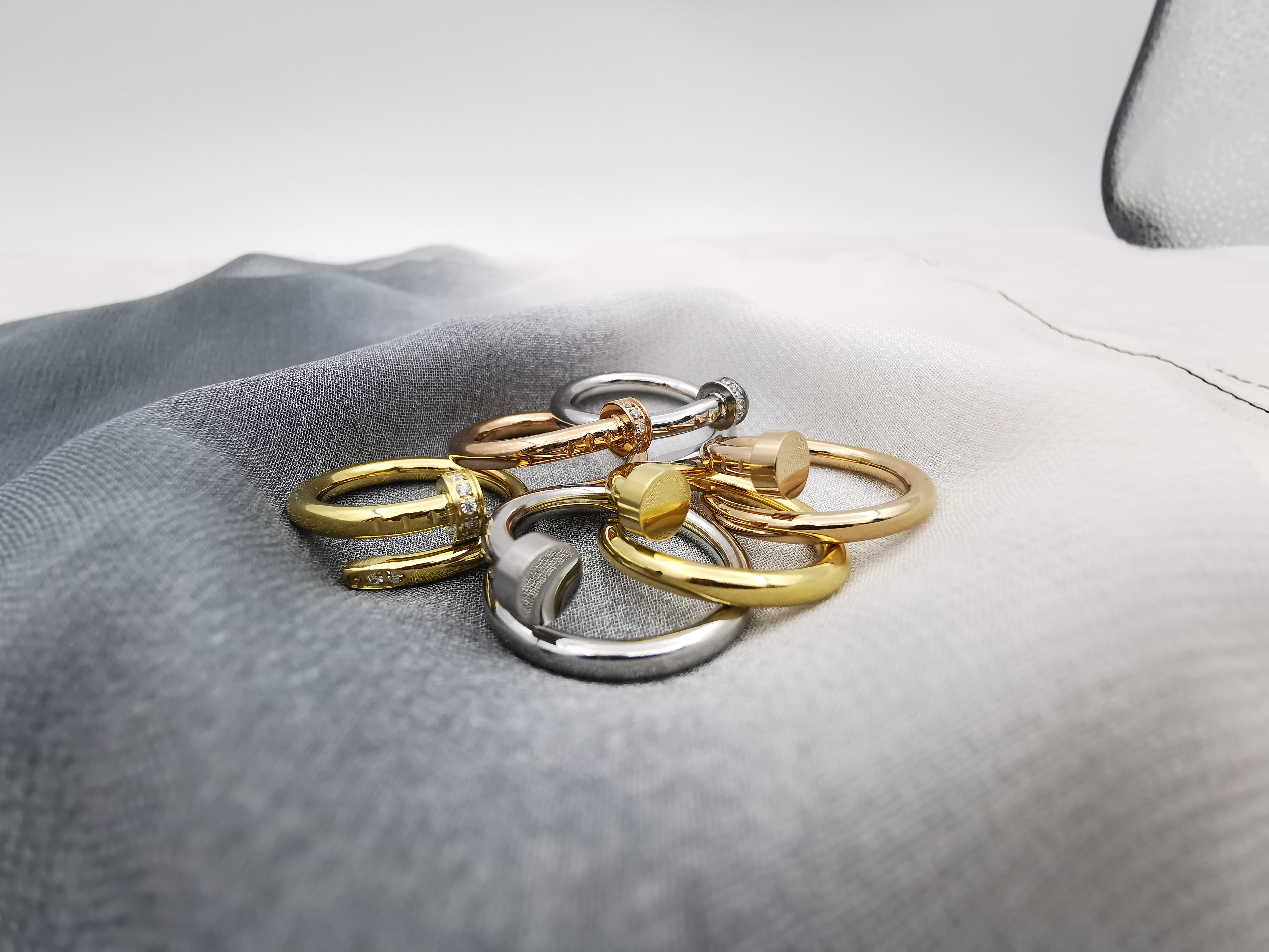 

Unique Shape Nail Love Ring With diamond Fashion Jewelry Designers Silver Gold Rings for Wedding Couples Gift